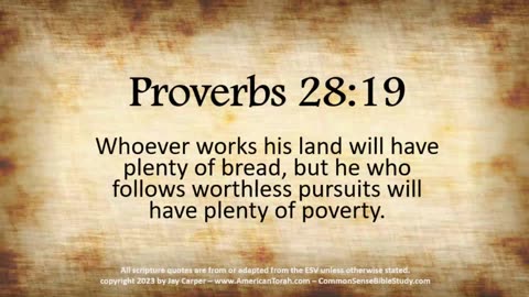 Invest God's Resources Wisely - Proverbs 28:19