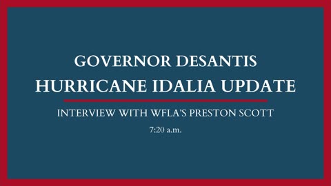 Hurricane Idalia Update Interview with WFLA's Preston Scott