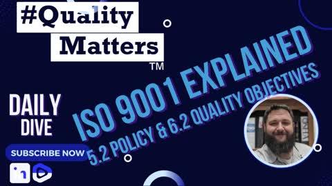 #QualtiyMatters Daily Dive - “ISO 9001 Clauses Explained” we dive into Quality Policy & Objectives.