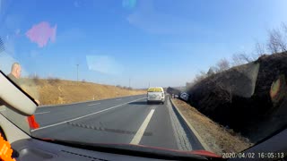 Tow Trailer Swerves and Tips in Ditch