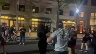 Man tells Antifa area they just entered is unsafe, Antifa continues to march