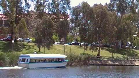 Motor launch Popeye cruising along the River Torrens, Adelaide