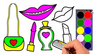 Drawing and Coloring for Kids - How to Draw Makeup Accessories