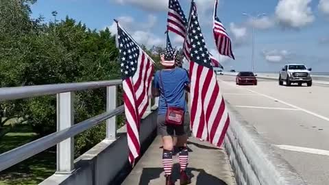 American Flag Walk - May 14, 2022 - Vero Beach, FL - *We walk Barber Bridge every Saturday 10 am*