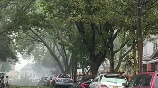 Tropical Storm Causes Power Lines to Combust