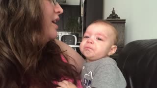 Baby's Emotional Response When Mom Sings Opera!