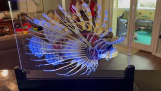 Lionfish glass carving