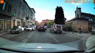 Mercedes Crashes Into Parked Car