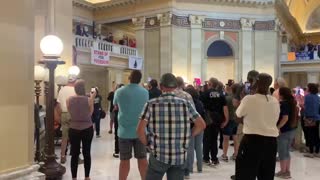 protest against vaccine passports at Oklahoma State Capitol Building.