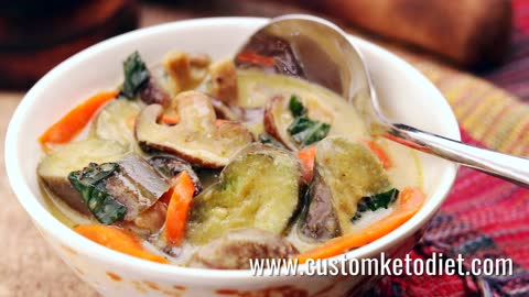 All Vegetable Thai Green Curry - Recipe and Nutritional Information in the Description #ketodietplan