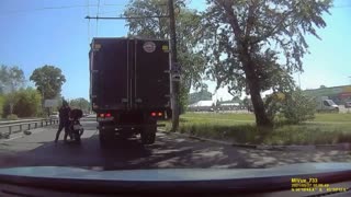 Motorcycle Somersaults Away From Rider
