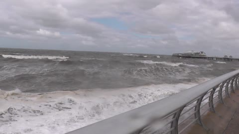 Videos of Strong Wind Rough sea Battered In Blackpool