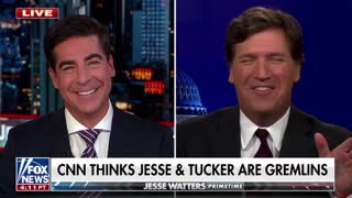 Jesse Watters is joined by Tucker Carlson during the launch of his new show