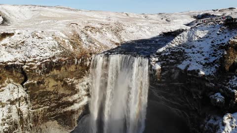 Drone Footage of a Waterfall