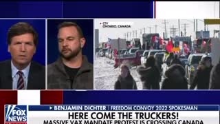 Tucker interviews one of the spokesmen for the Freedom Convoy