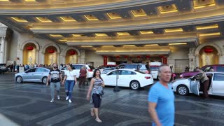 Activity at the entrance to Caesars Palace in Las Vegas.