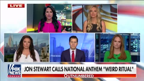 Jon Stewart calls national anthem a 'weird ritual' at games