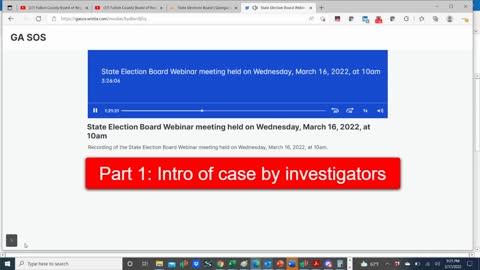 Part 1: GA State Election Board - March 16, 2022 - Intro for Joe Rossi's Case