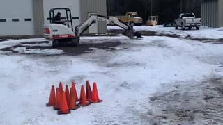 Scoring a Strike While Excavator Bowling
