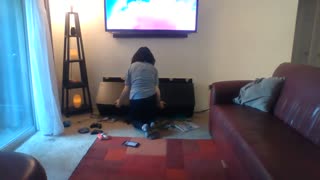 Dance Routine Results in a Broken Entertainment Stand
