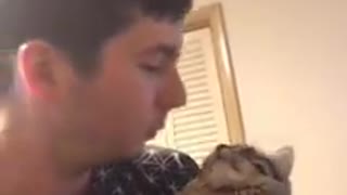 Arrogant Cat Utterly Disgusted By Owner's Kiss