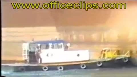 Ship drops anchor on tug boat