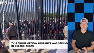 Kamala solves Trumps Border Crisis! 300 Migrants push past Border Patrol Agents & Border Wall.