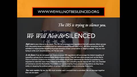 Speak up NOW! STOP the IRS 501(c)4 Proposed Rules