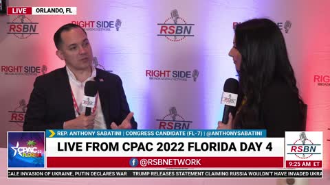 Rep. Anthony Sabatini Congress Candidate (FL-7) Interview with RSBNs Grace Saldana CPAC 2022 in FL