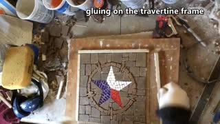 Texas Star mosaic in red white and blue! How to mosaic techniques!