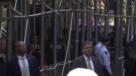 Trump arriving at NY Courthouse
