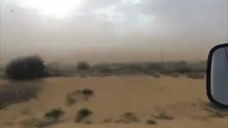 Dust Storm Sweeps Across Outback Road