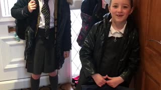 Dad Gets Daughters with Back to School April Fool's Day Gag