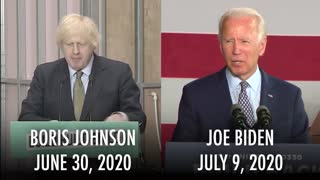 Biden plagiarizing British Prime Minister Boris Johnson’s “Build Back Better” slogan.