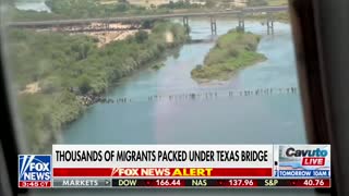 SHOCKING FOOTAGE of Del Rio Texas Border Crisis, THOUSANDS Pouring Across Border