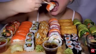 Asmr eating sushi