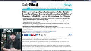 Democrats Voter Suppression Bill Is DONE, Dems Lose And Biden Cries About It, Freedom Is WINNING
