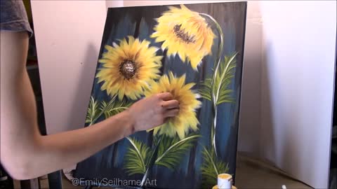 Time lapse captures beautiful sunflower painting