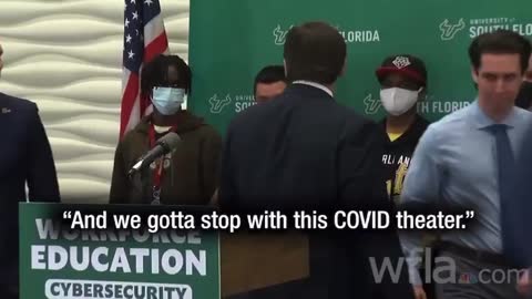Florida Governor Ron De Santis tells school students they can take off their masks.