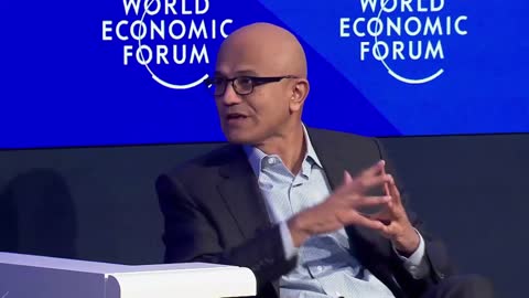 Klaus Schwab and Satya Nadella, CEO of Microsoft | World Economic Forum 2023