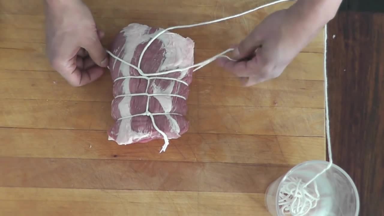 Tying a loin of meat How to tie a Roast How to tie a pork