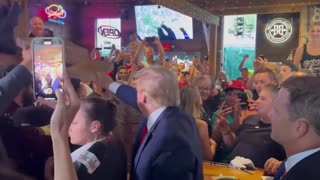 Donald Trump Surprises A Packed Bar With Free Pizza -- 'We Want Pizza From Trump'