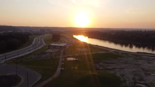 Drone view sunset