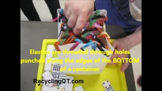 Sensory Processing Activity: Pushing Objects between Elastics on Container