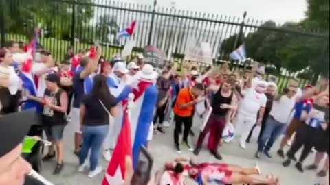 Cubans Stage Protest In Front Of White House