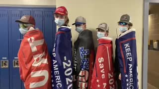 "Let's Go Brandon" in High School w/Trump Flags