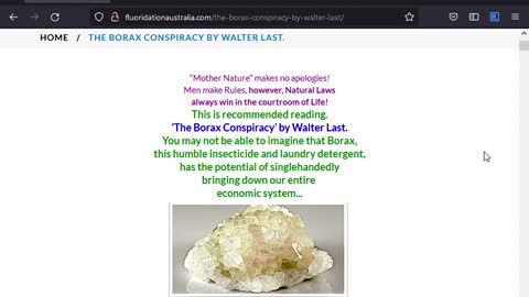 The Best Single Source of Information about Sodium Borate: 'The Borax Conspiracy' by Walter Last