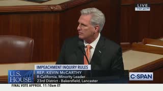 McCarthy speaks at impeachment vote hearing
