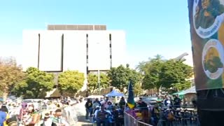 Bishop Vusi Dube addresses Jacob Zuma's supporters in Pietermaritzburg