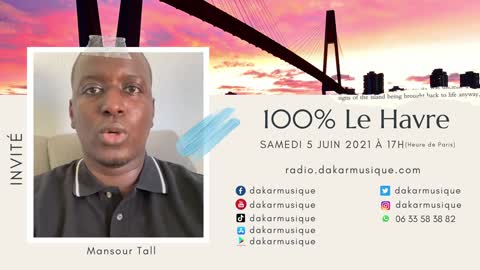 100% Le Havre reçoit ce samedi 5 juin à 17h Mansour Tall, candidat aux Régionales 2021.